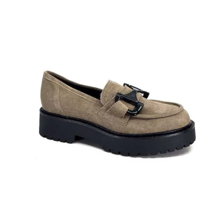 Ivoire0130a Ivoire 1M4995 Iv Daim Taupe*Femme Mocassins