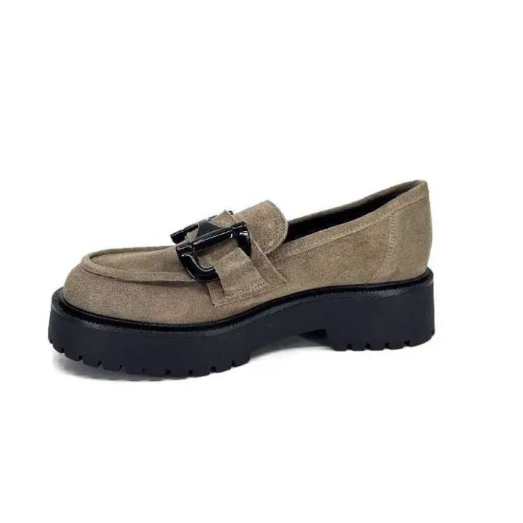 Ivoire0130a Ivoire 1M4995 Iv Daim Taupe*Femme Mocassins