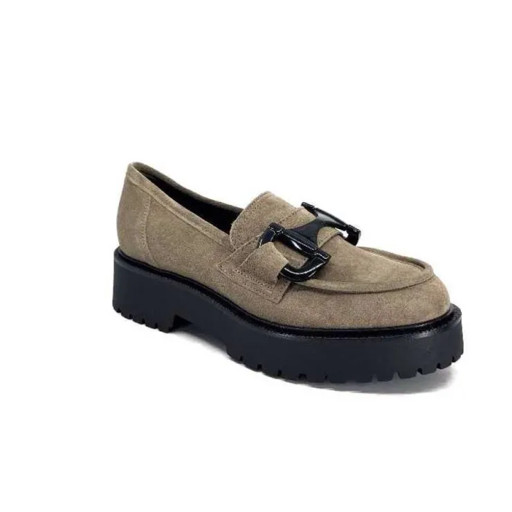 Ivoire0130a Ivoire 1M4995 Iv Daim Taupe*Femme Mocassins