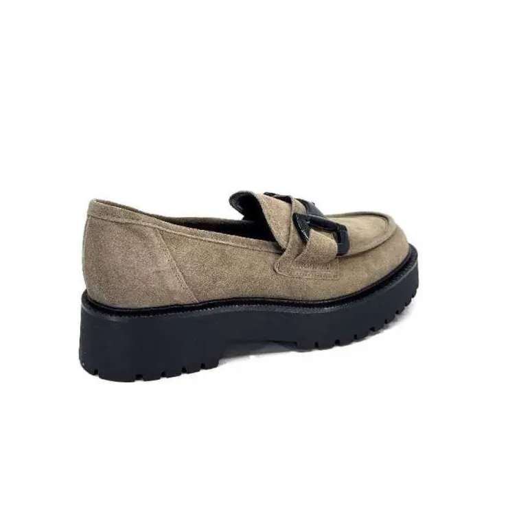 Ivoire0130a Ivoire 1M4995 Iv Daim Taupe*Femme Mocassins