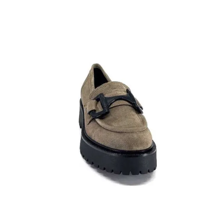 Ivoire0130a Ivoire 1M4995 Iv Daim Taupe*Femme Mocassins