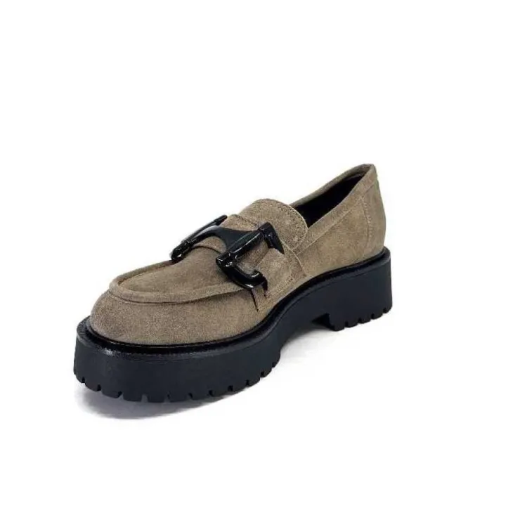 Ivoire0130a Ivoire 1M4995 Iv Daim Taupe*Femme Mocassins