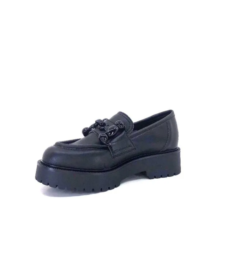 Ivoire0130a Ivoire 1M4399Fp Cuir Noir*Femme Mocassins