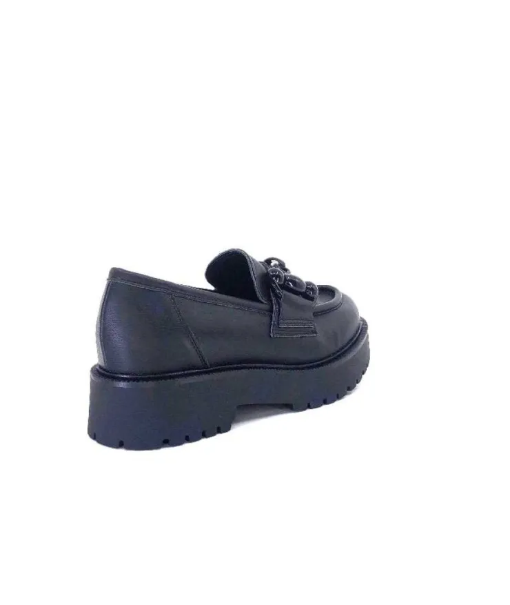Ivoire0130a Ivoire 1M4399Fp Cuir Noir*Femme Mocassins