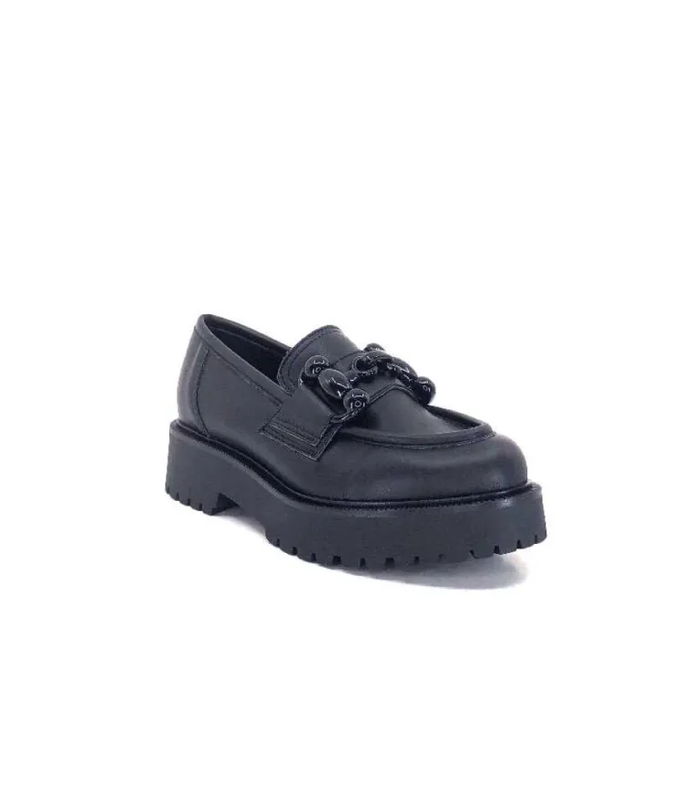 Ivoire0130a Ivoire 1M4399Fp Cuir Noir*Femme Mocassins