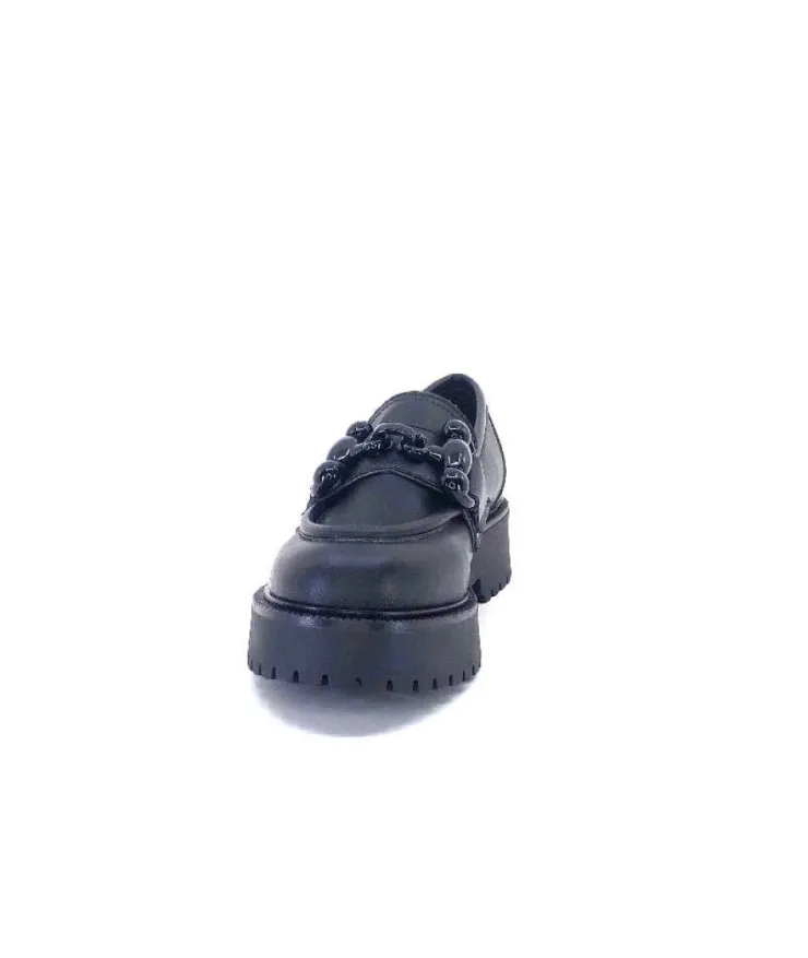 Ivoire0130a Ivoire 1M4399Fp Cuir Noir*Femme Mocassins