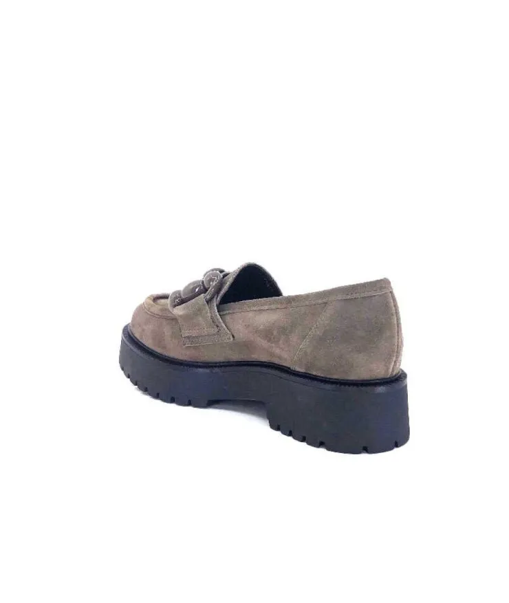 Ivoire0130a Ivoire 1M4399Pe Daim Taupe*Femme Mocassins