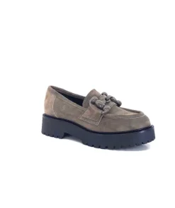Ivoire0130a Ivoire 1M4399Pe Daim Taupe*Femme Mocassins
