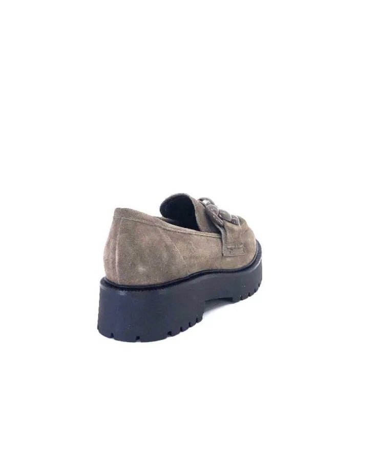 Ivoire0130a Ivoire 1M4399Pe Daim Taupe*Femme Mocassins
