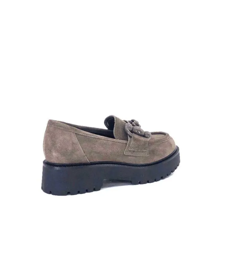 Ivoire0130a Ivoire 1M4399Pe Daim Taupe*Femme Mocassins