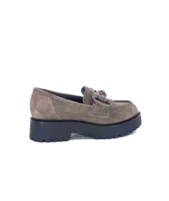 Ivoire0130a Ivoire 1M4399Pe Daim Taupe*Femme Mocassins