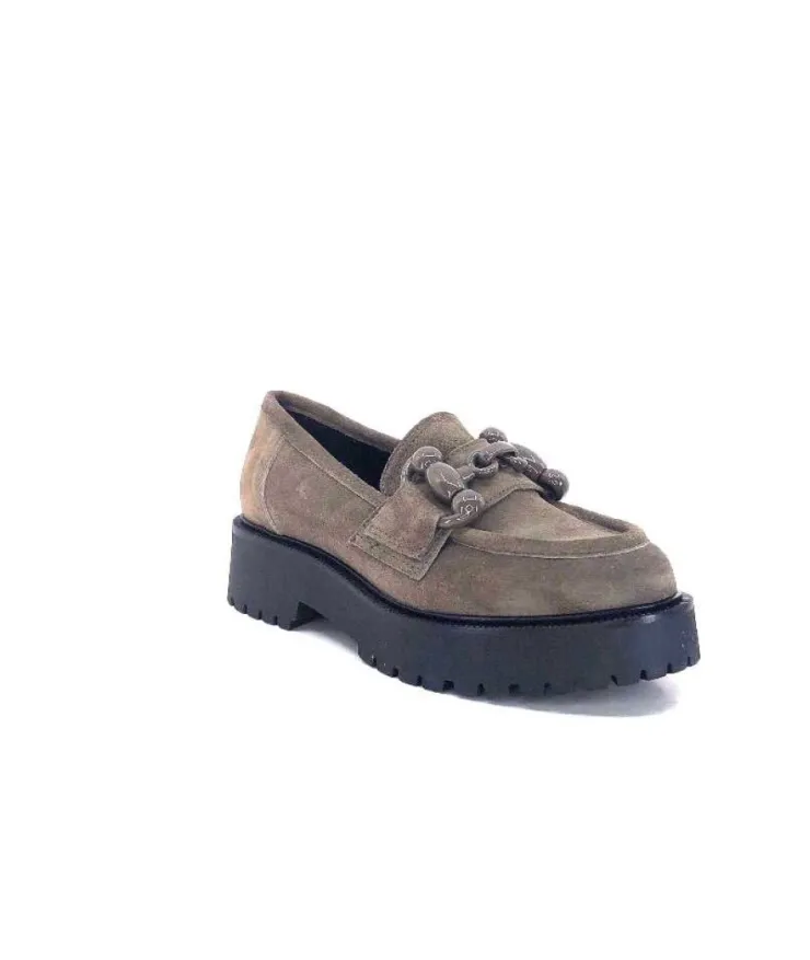 Ivoire0130a Ivoire 1M4399Pe Daim Taupe*Femme Mocassins