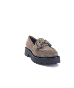 Ivoire0130a Ivoire 1M4399Pe Daim Taupe*Femme Mocassins