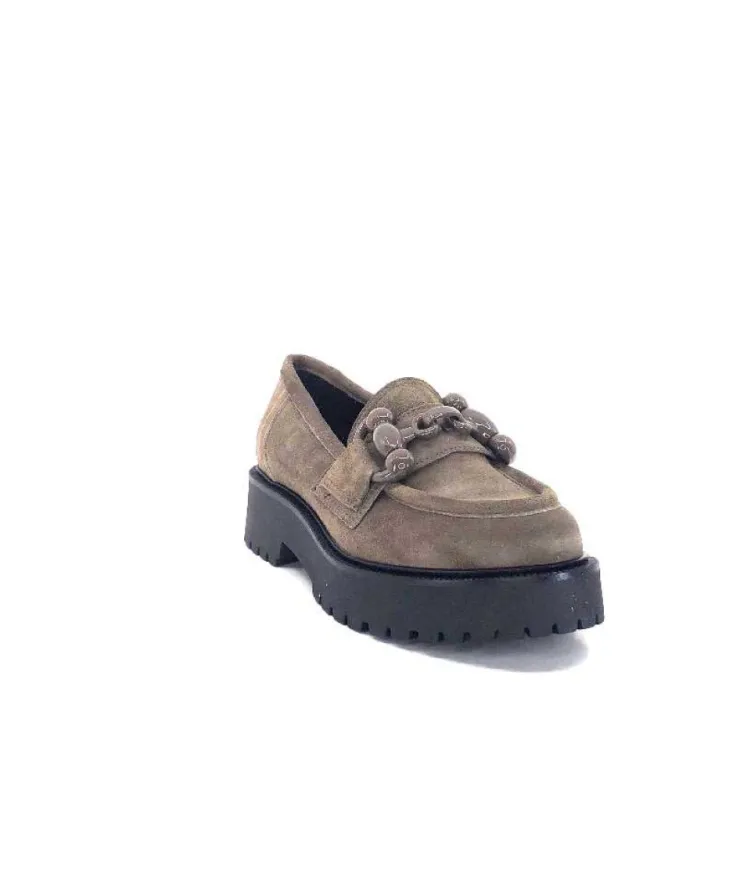 Ivoire0130a Ivoire 1M4399Pe Daim Taupe*Femme Mocassins