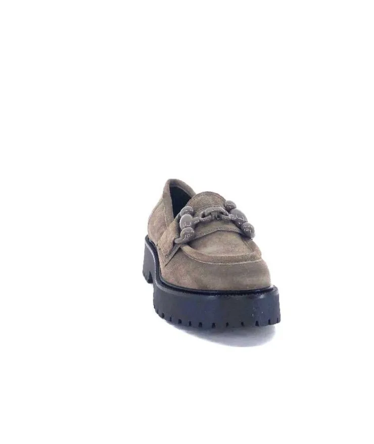 Ivoire0130a Ivoire 1M4399Pe Daim Taupe*Femme Mocassins