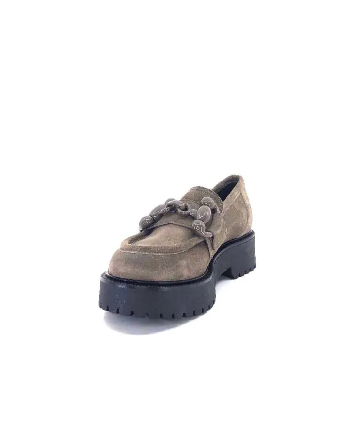 Ivoire0130a Ivoire 1M4399Pe Daim Taupe*Femme Mocassins