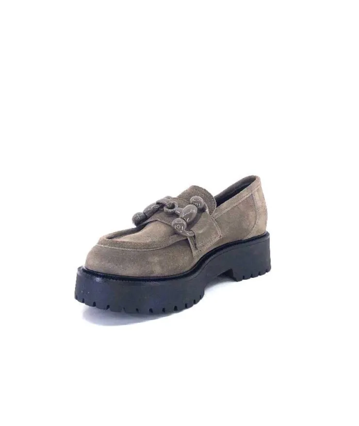 Ivoire0130a Ivoire 1M4399Pe Daim Taupe*Femme Mocassins