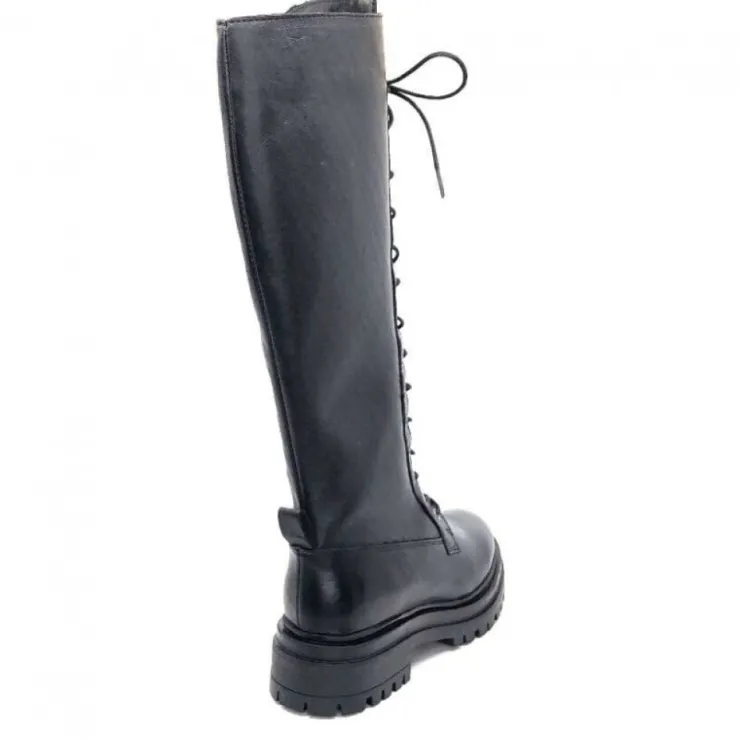 Ivoire0460a Ivoire Poggi Cuir Noir*Femme Bottes