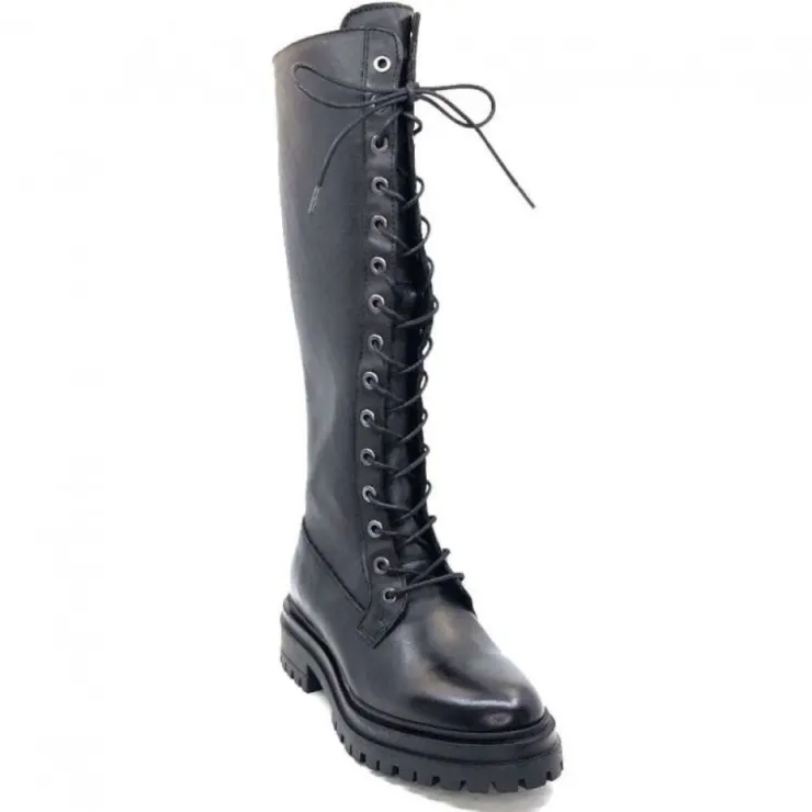 Ivoire0460a Ivoire Poggi Cuir Noir*Femme Bottes