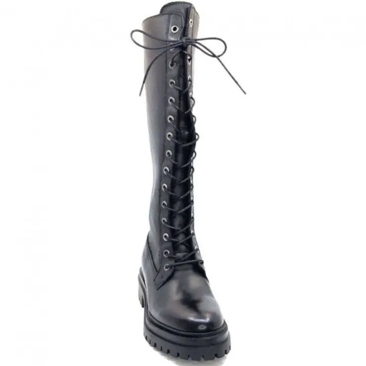 Ivoire0460a Ivoire Poggi Cuir Noir*Femme Bottes