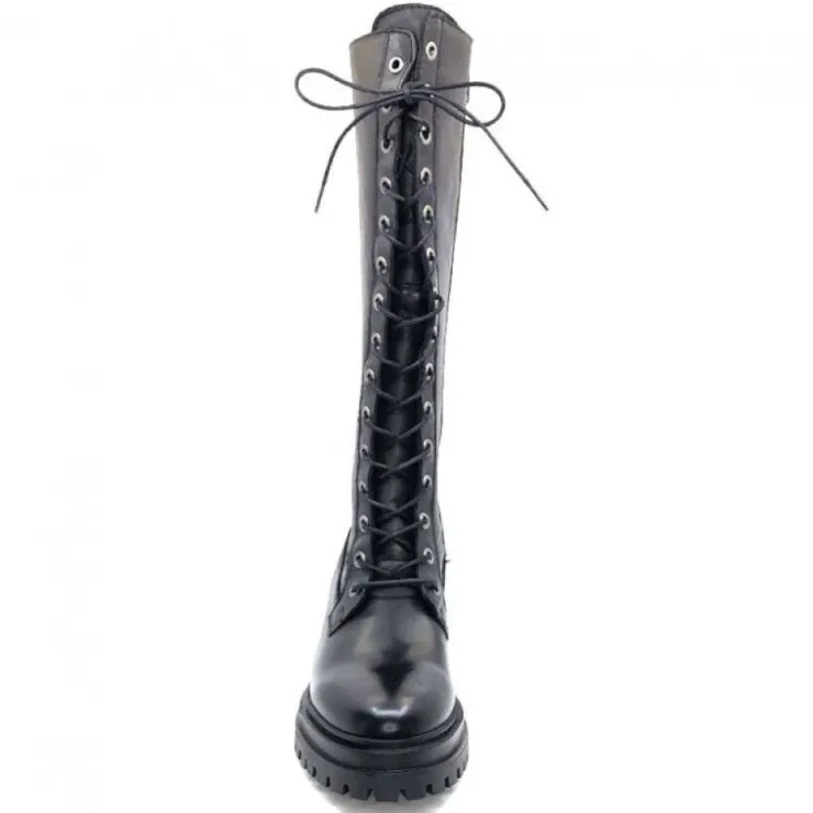 Ivoire0460a Ivoire Poggi Cuir Noir*Femme Bottes