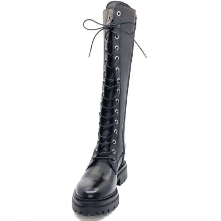 Ivoire0460a Ivoire Poggi Cuir Noir*Femme Bottes