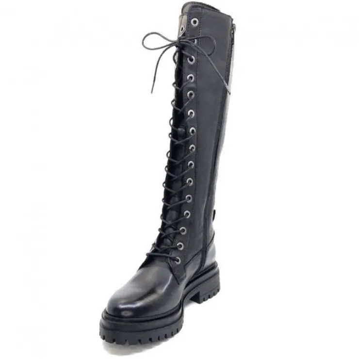 Ivoire0460a Ivoire Poggi Cuir Noir*Femme Bottes