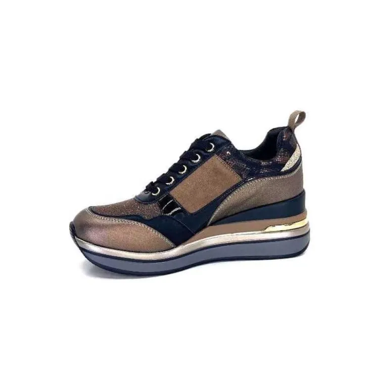 Ivoire0130a Ivoire 6Q4954 Cuir Bronze*Femme Baskets