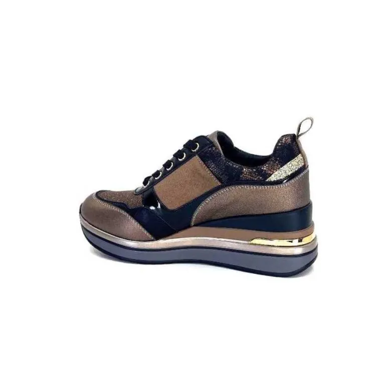 Ivoire0130a Ivoire 6Q4954 Cuir Bronze*Femme Baskets