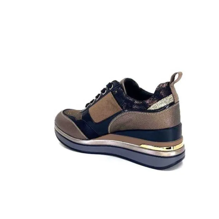 Ivoire0130a Ivoire 6Q4954 Cuir Bronze*Femme Baskets