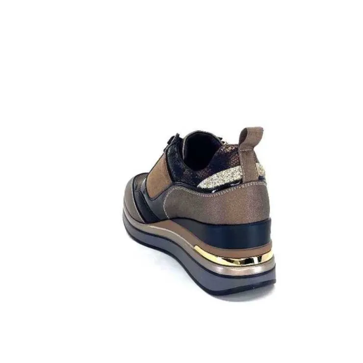 Ivoire0130a Ivoire 6Q4954 Cuir Bronze*Femme Baskets