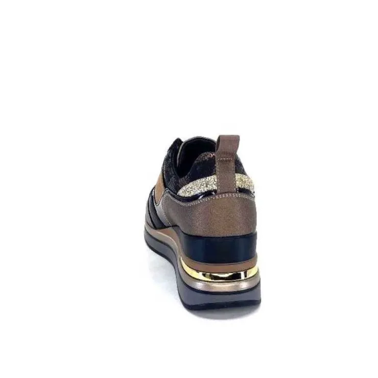 Ivoire0130a Ivoire 6Q4954 Cuir Bronze*Femme Baskets