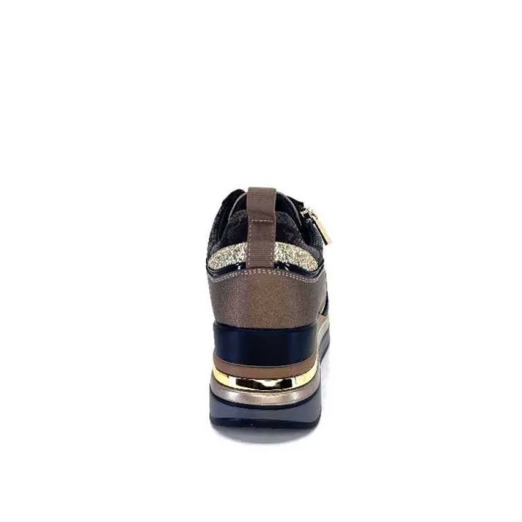 Ivoire0130a Ivoire 6Q4954 Cuir Bronze*Femme Baskets