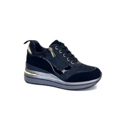 Ivoire0130a Ivoire 6Q4954 Daim Noir*Femme Baskets