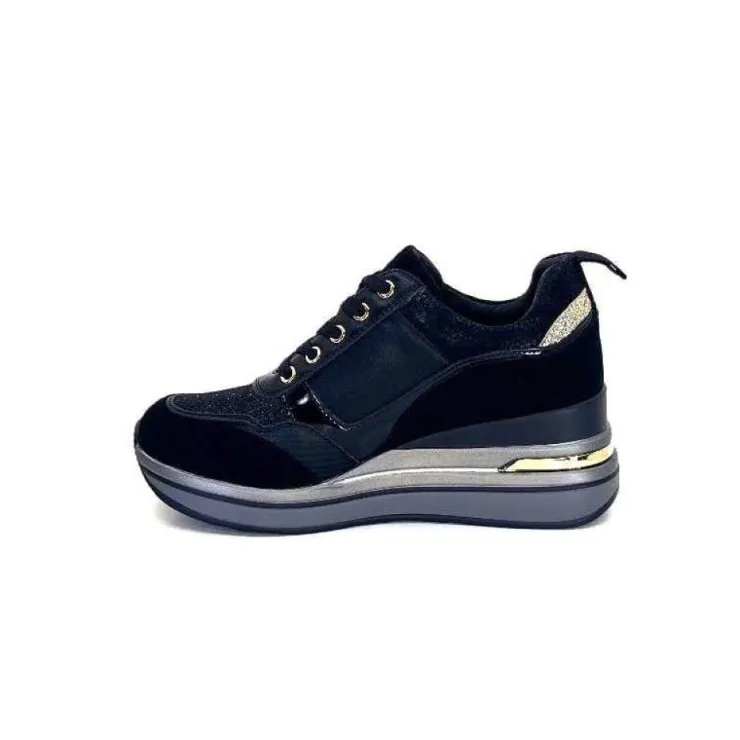 Ivoire0130a Ivoire 6Q4954 Daim Noir*Femme Baskets