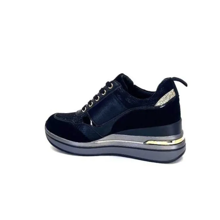 Ivoire0130a Ivoire 6Q4954 Daim Noir*Femme Baskets