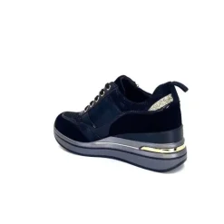 Ivoire0130a Ivoire 6Q4954 Daim Noir*Femme Baskets