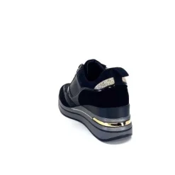 Ivoire0130a Ivoire 6Q4954 Daim Noir*Femme Baskets