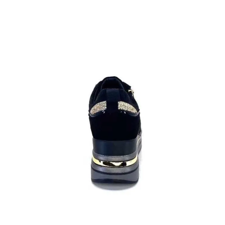 Ivoire0130a Ivoire 6Q4954 Daim Noir*Femme Baskets