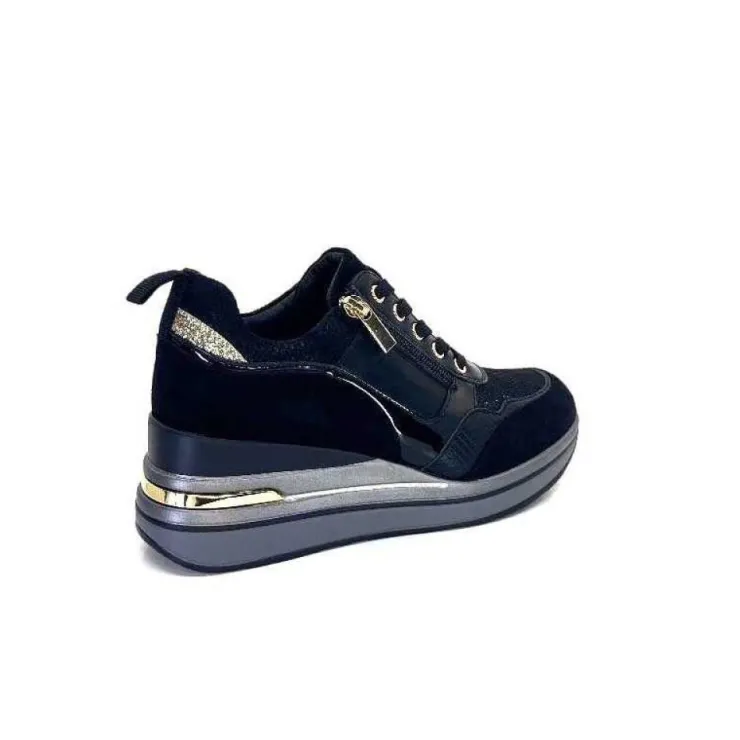 Ivoire0130a Ivoire 6Q4954 Daim Noir*Femme Baskets