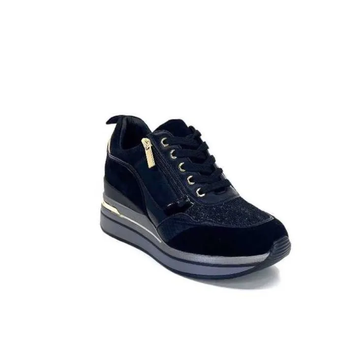 Ivoire0130a Ivoire 6Q4954 Daim Noir*Femme Baskets