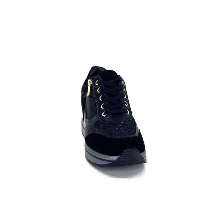 Ivoire0130a Ivoire 6Q4954 Daim Noir*Femme Baskets