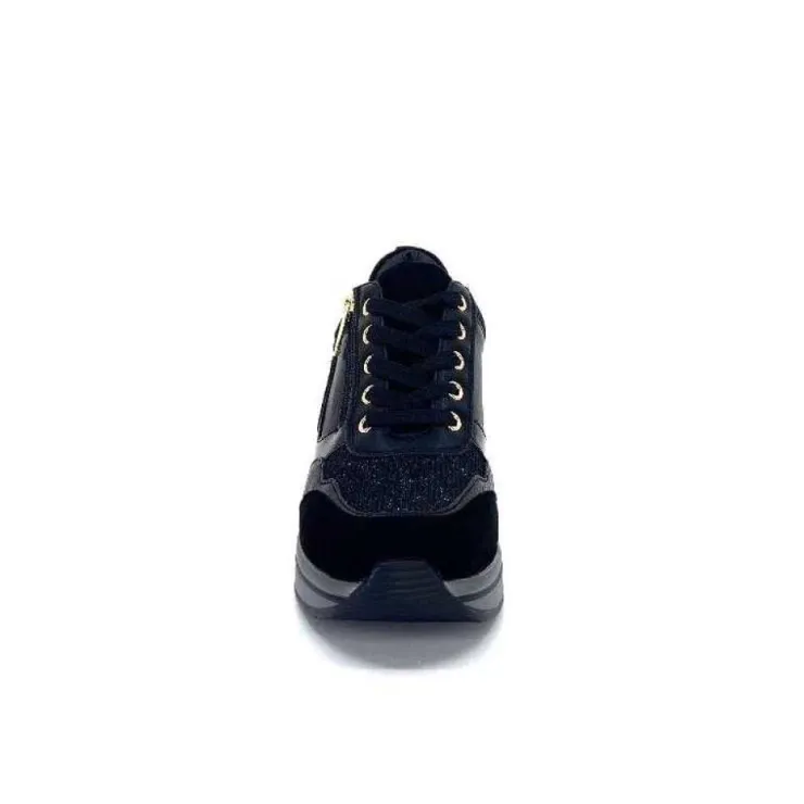 Ivoire0130a Ivoire 6Q4954 Daim Noir*Femme Baskets