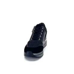 Ivoire0130a Ivoire 6Q4954 Daim Noir*Femme Baskets