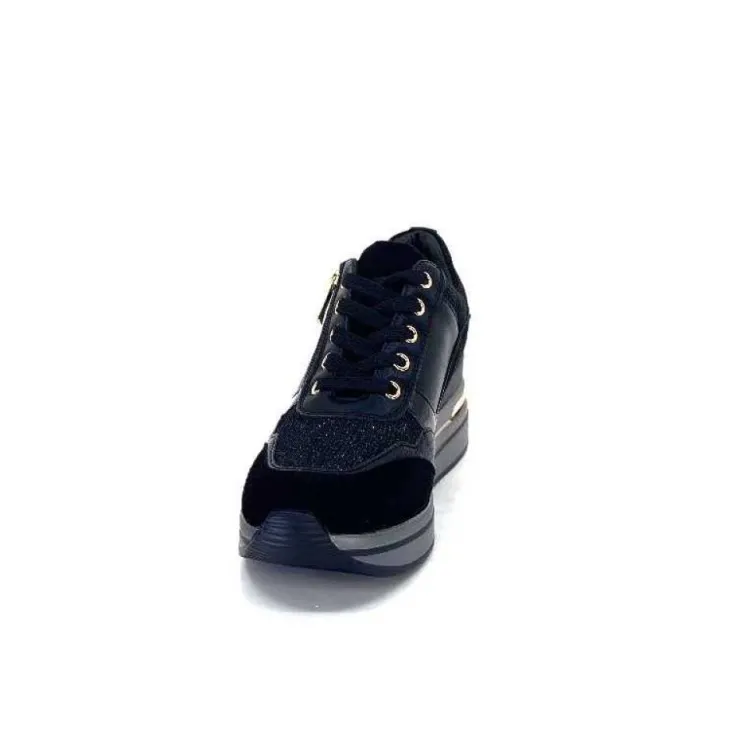Ivoire0130a Ivoire 6Q4954 Daim Noir*Femme Baskets