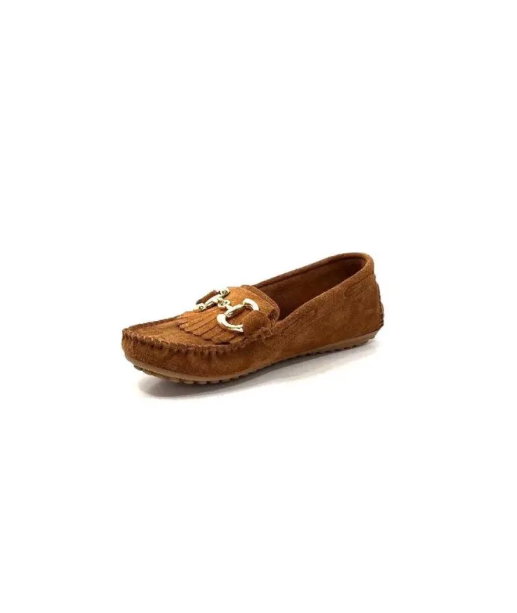 gloria Ivoire Rk13 Daim Marron*Femme Mocassins