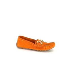 gloria Ivoire Rk13 Daim Orange*Femme Mocassins