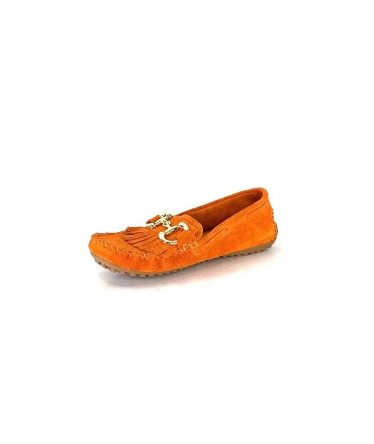 gloria Ivoire Rk13 Daim Orange*Femme Mocassins