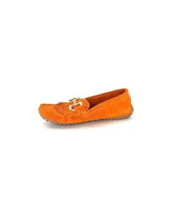 gloria Ivoire Rk13 Daim Orange*Femme Mocassins