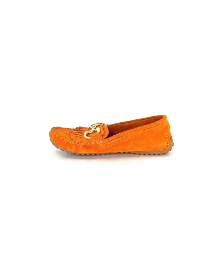 gloria Ivoire Rk13 Daim Orange*Femme Mocassins